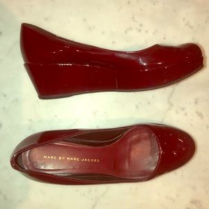 Marc Jacobs Burgundy Patent Leather Platforms